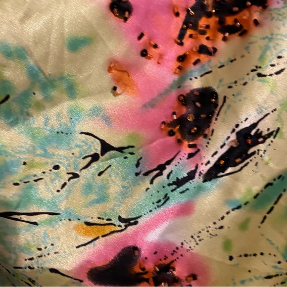 Camilla Tie Dye Silk Beaded Caftan Tunic - Picture 6 of 11